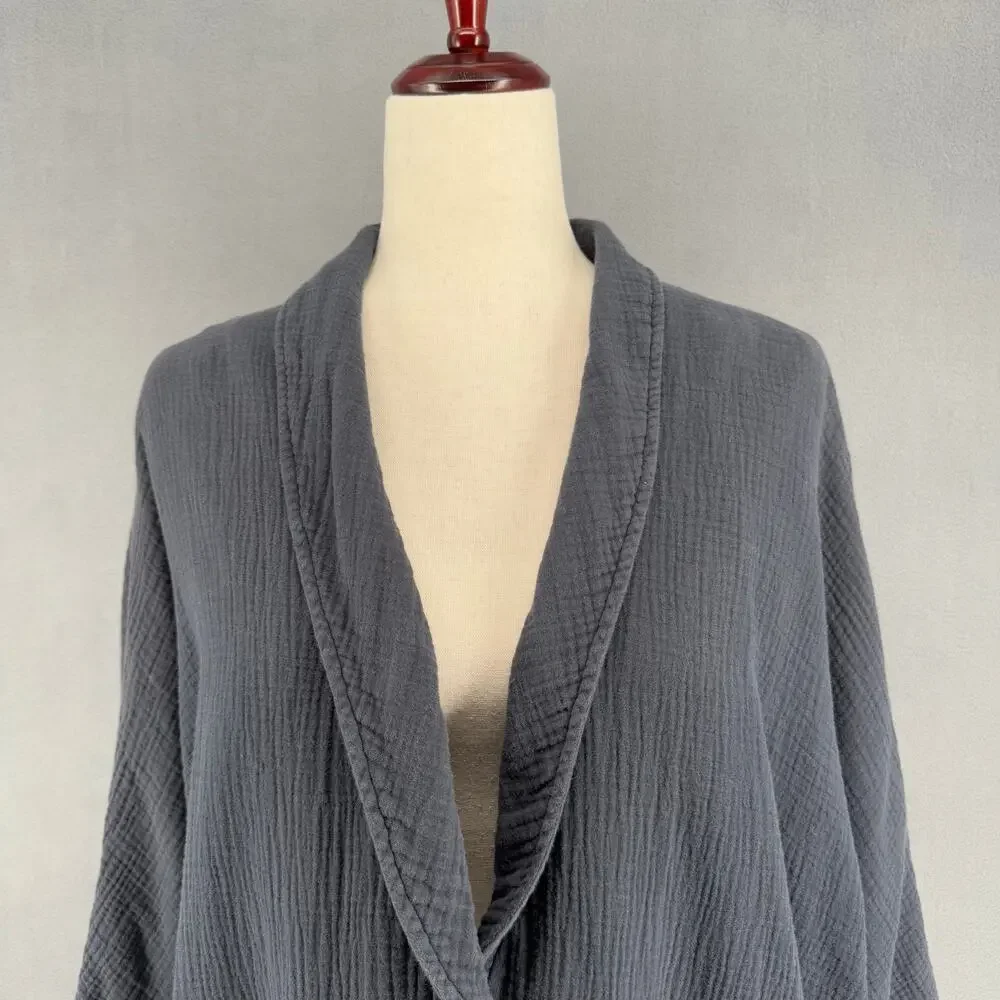 Free People Slouchy Button Front Dolman Cardigan Blazer Small‎ Crinkle Cotton